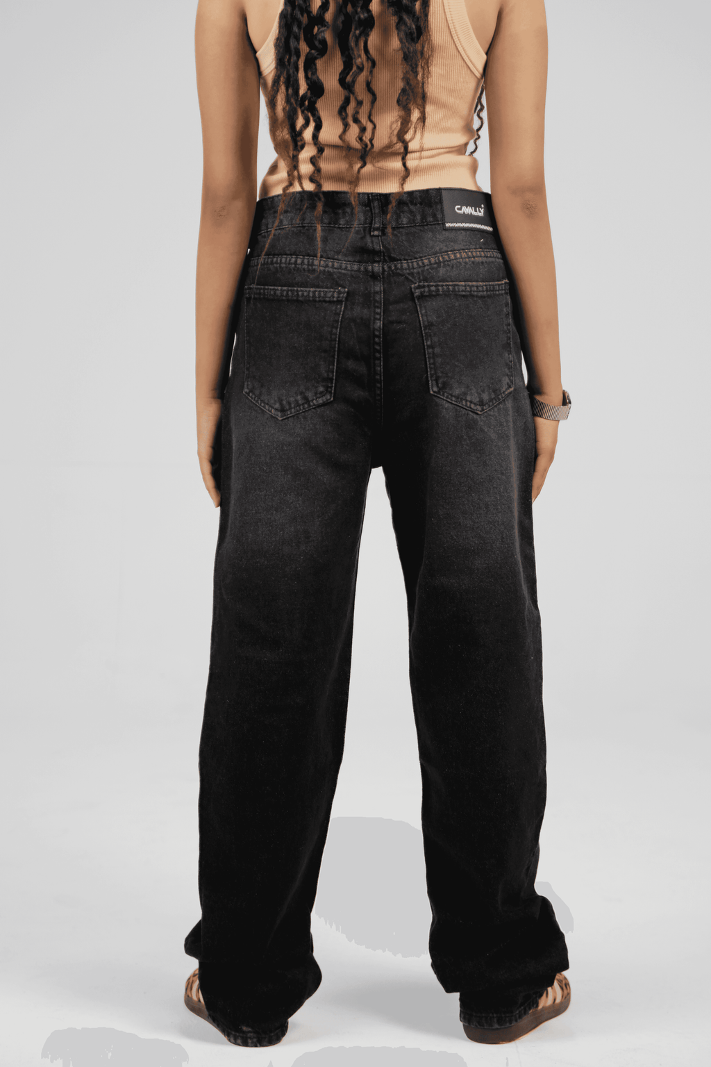 CAVALLY STRAIGHT FIT JEANS - Washed Black