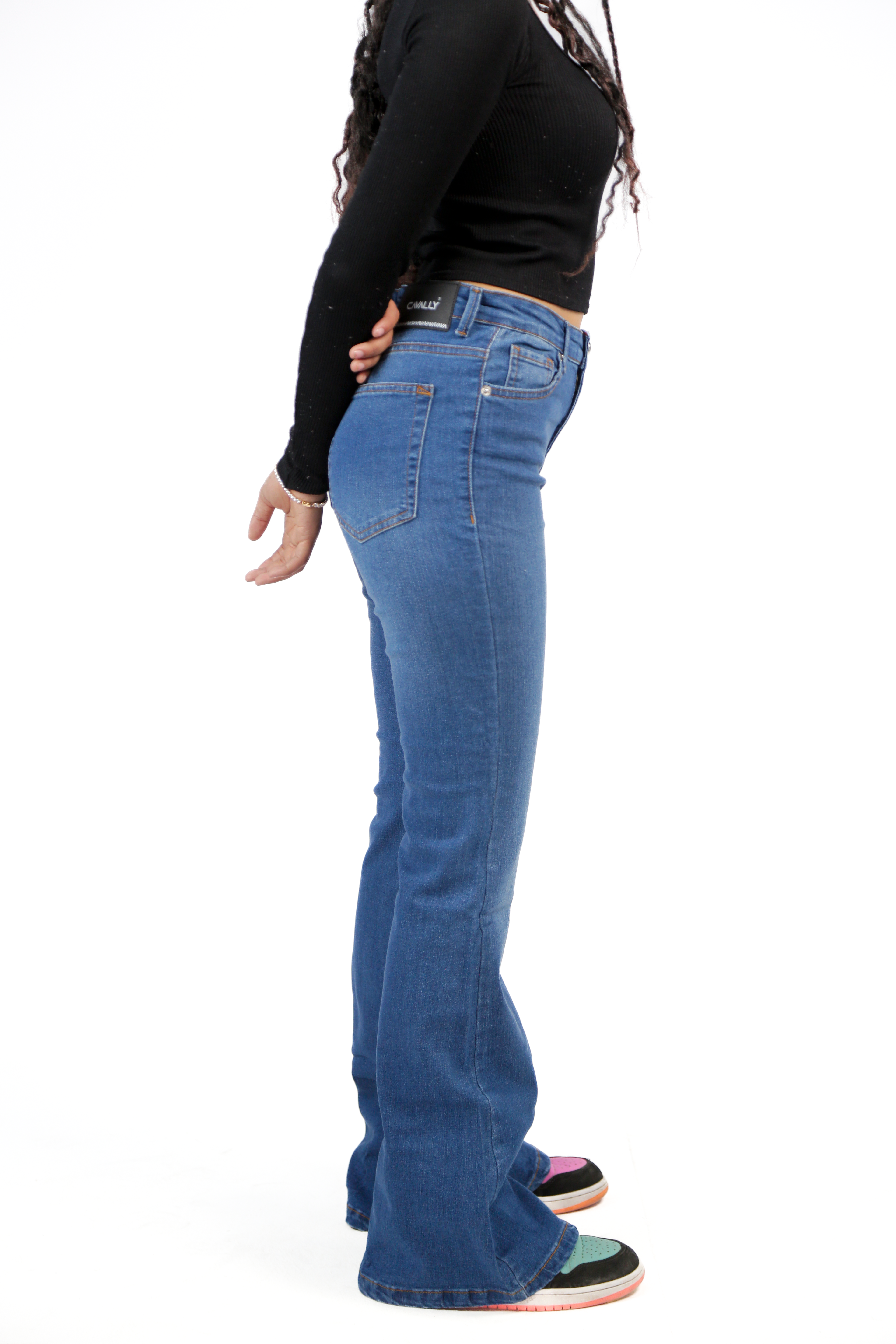 CAVALLY FLARED FIT - medium indigo Blue