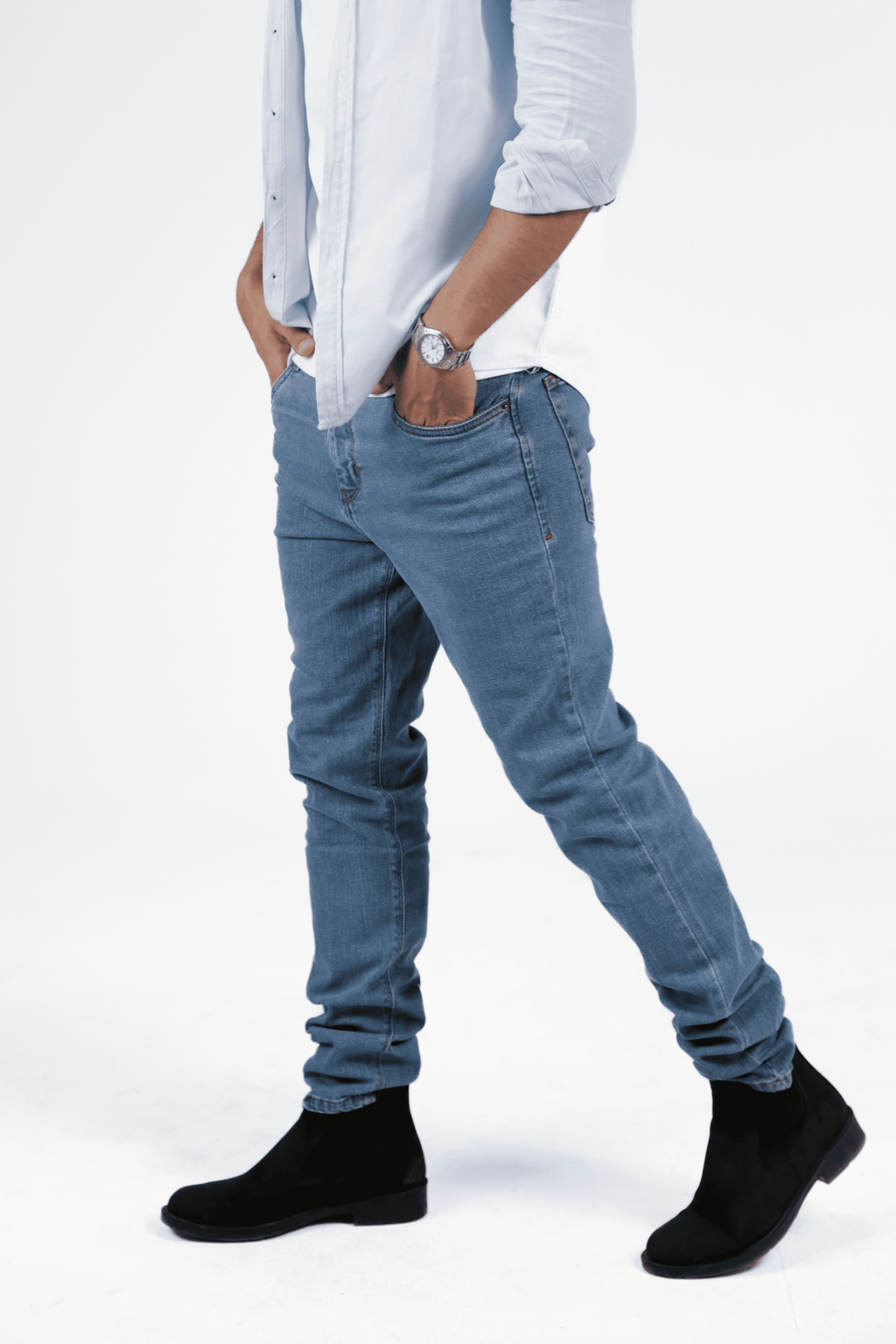 CAVALLY SLIM FIT JEANS - MEDIUM INDIGO