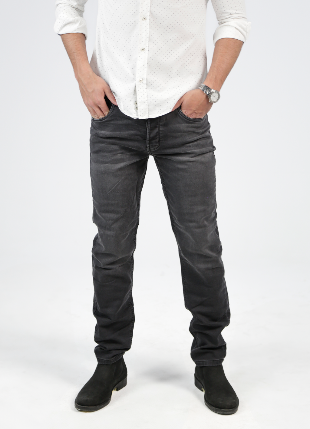 CAVALLY REGULAR FIT JEANS - CHARCOAL BLACK