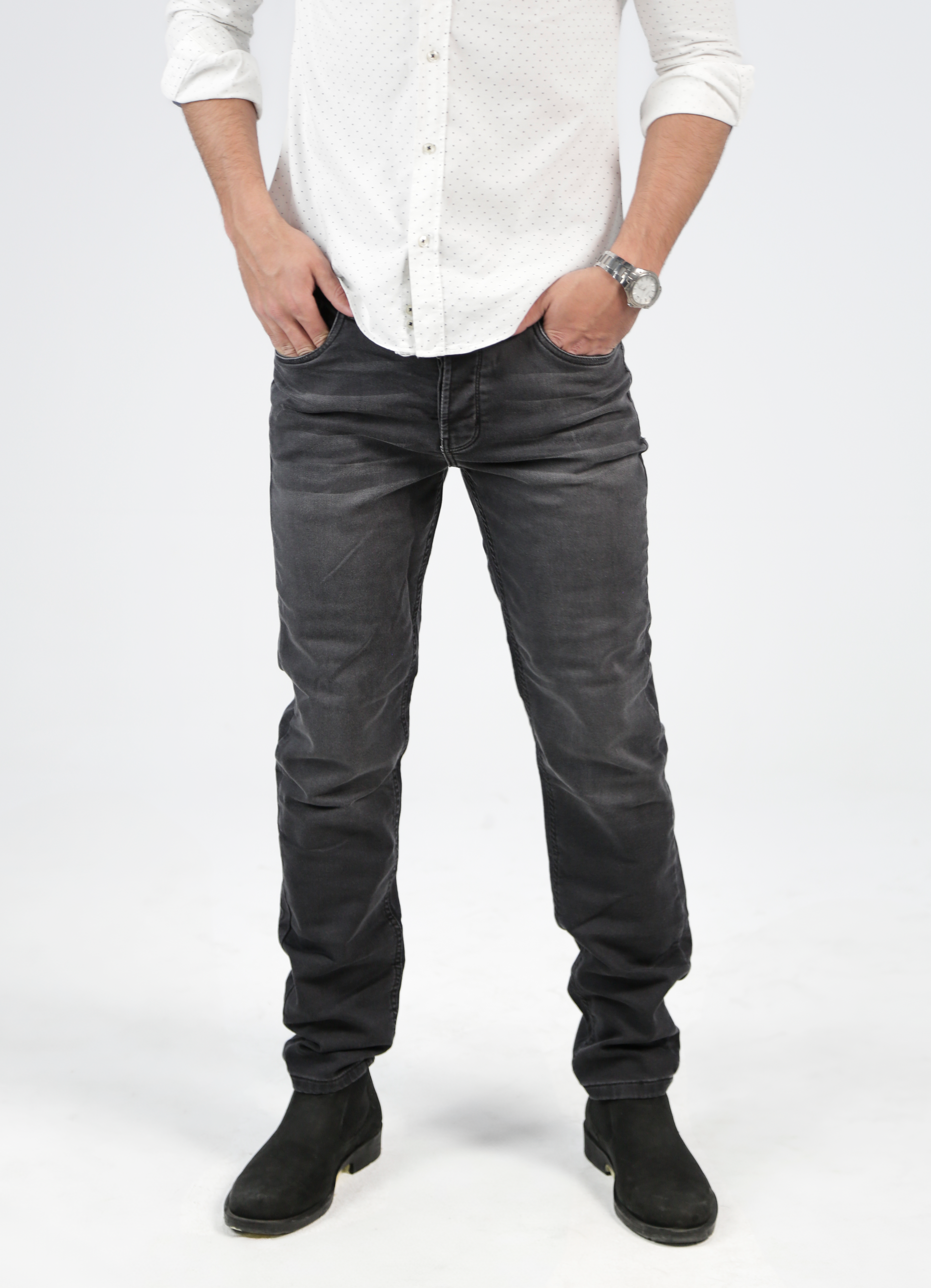 CAVALLY REGULAR FIT JEANS - CHARCOAL BLACK