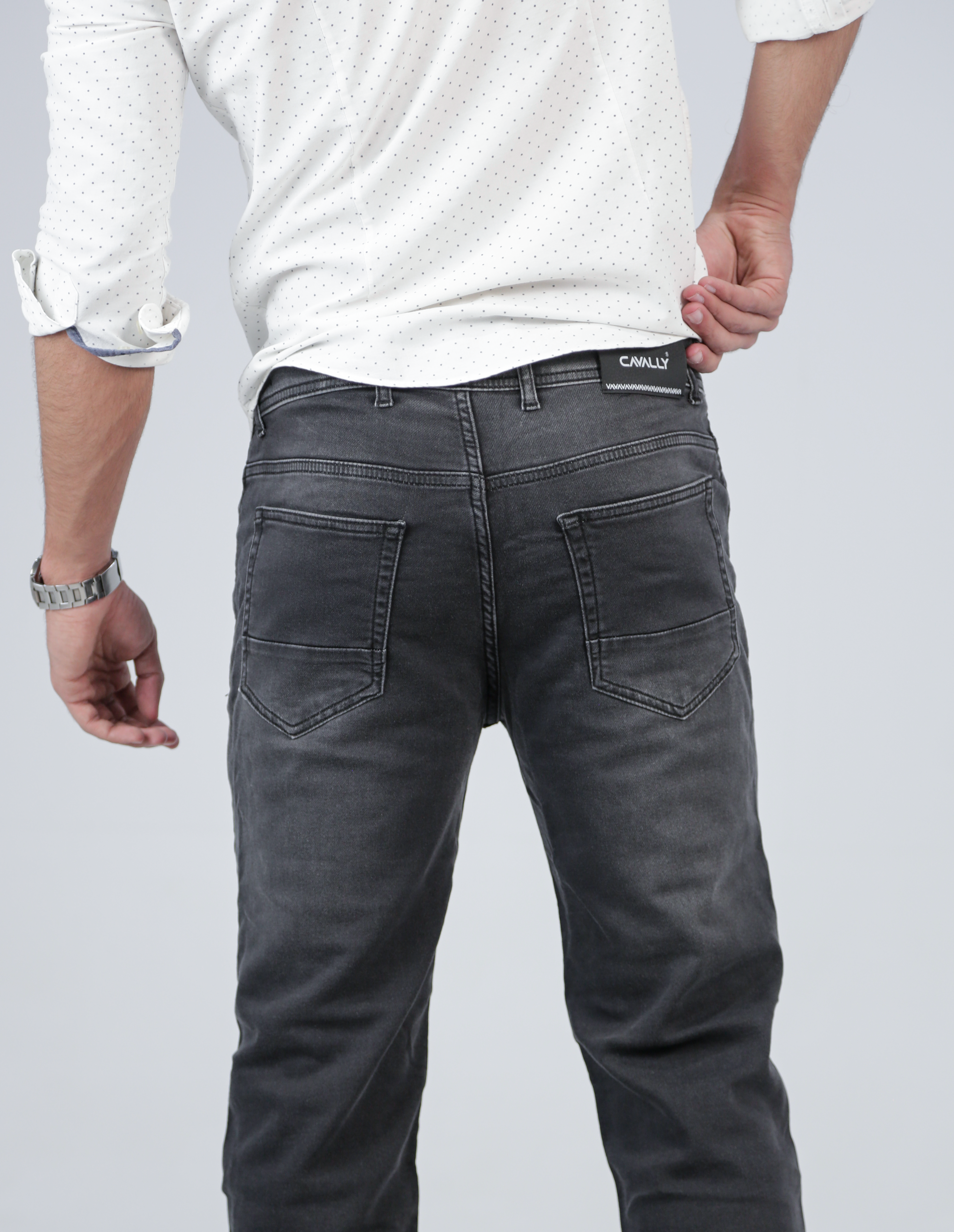 CAVALLY REGULAR FIT JEANS - CHARCOAL BLACK