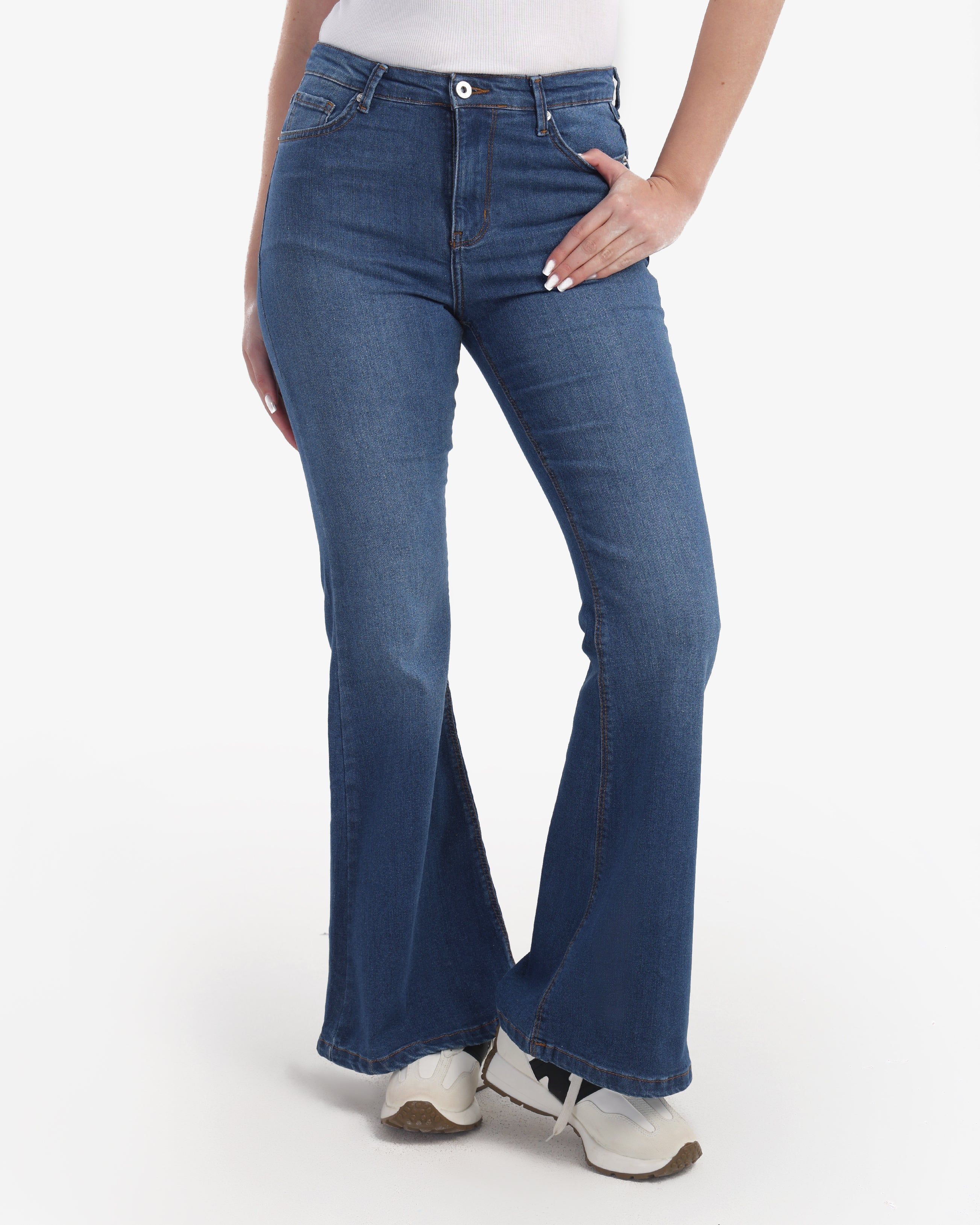 CAVALLY FLARED FIT - medium indigo Blue