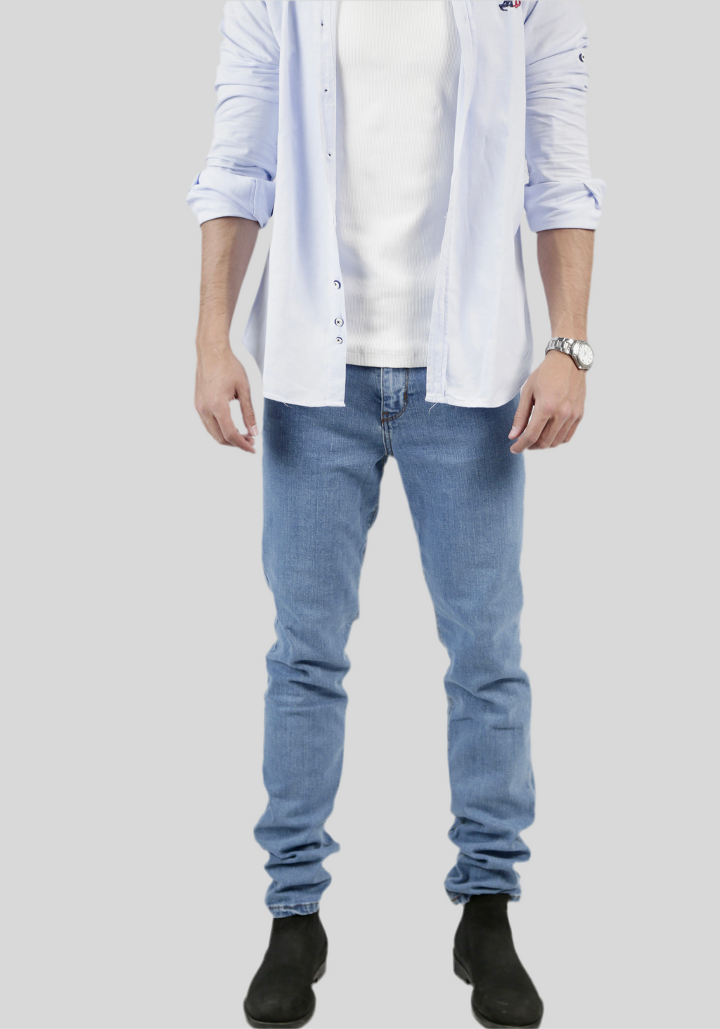 CAVALLY SLIM FIT JEANS - MEDIUM INDIGO